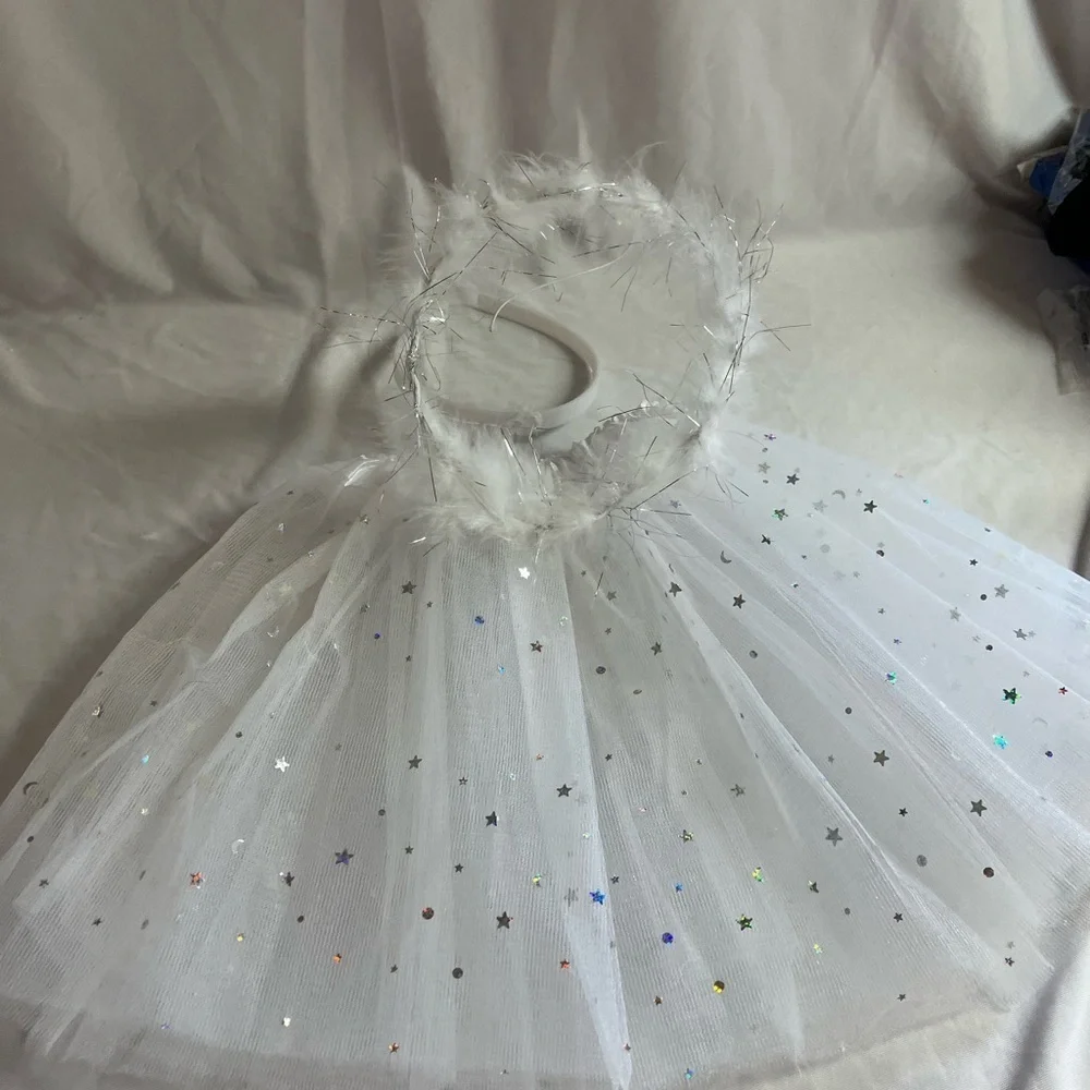 White Starry Kids Angel Costume